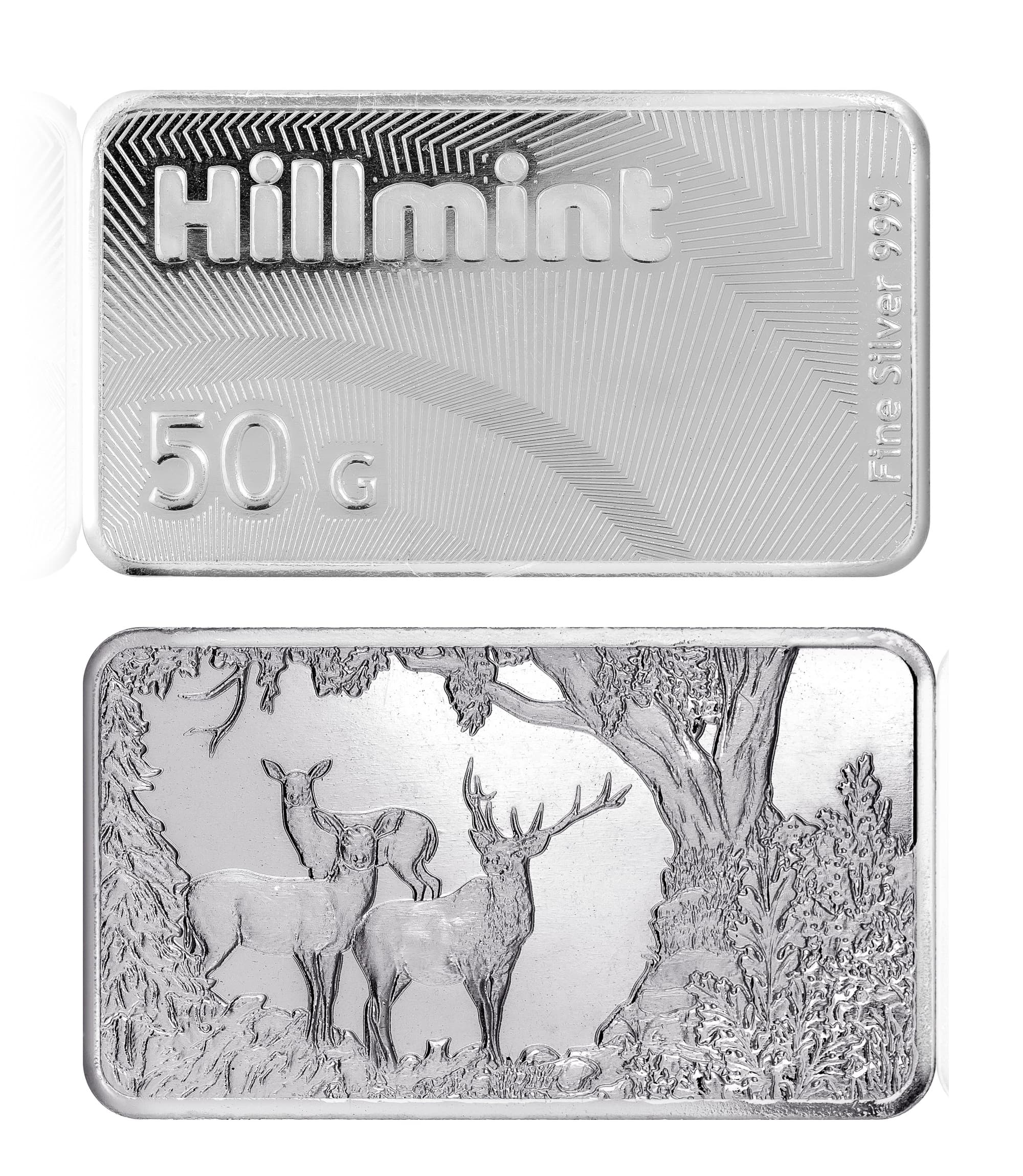 Sztabka srebra Hillmint 50 g – wzór Myśliwska